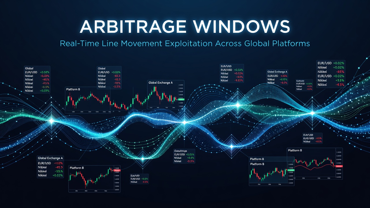 Global betting platforms displaying synchronized line movements during live arbitrage opportunities across international borders