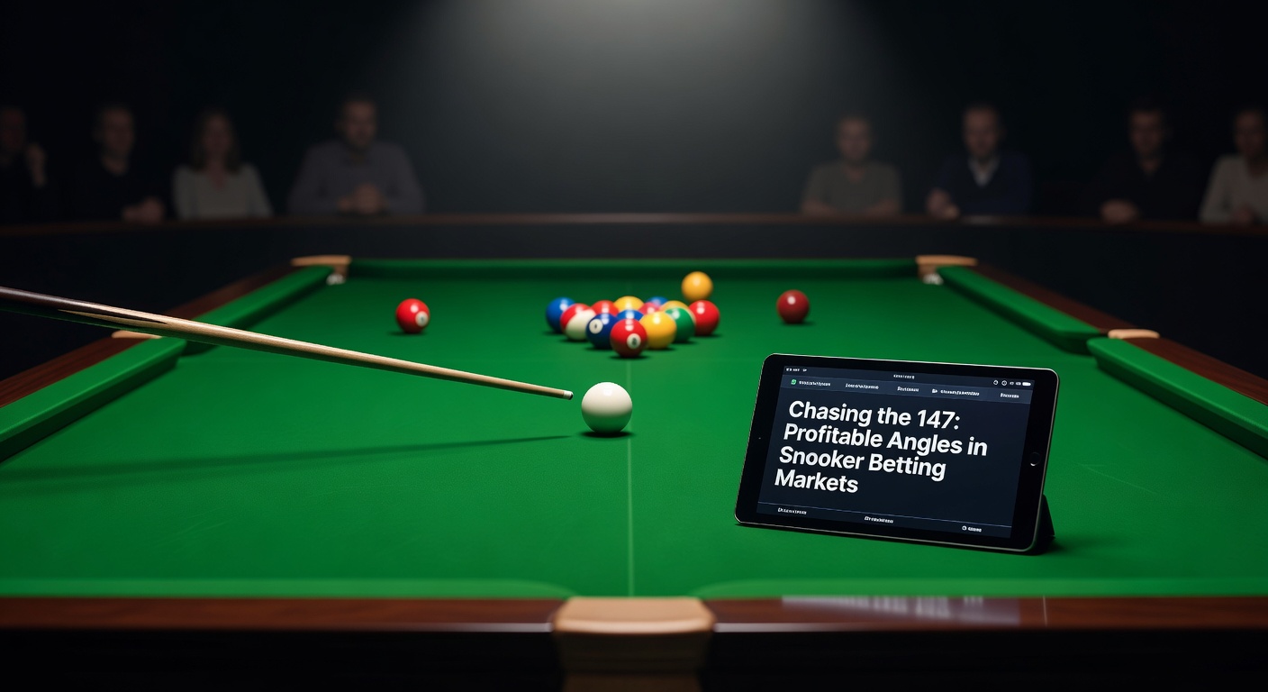 A snooker player lining up a precise shot on the black ball during a high-stakes frame, with the table positioned for a potential maximum 147 break