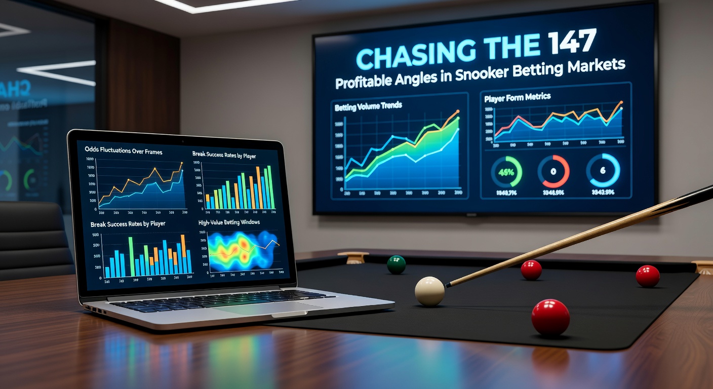 Close-up of a snooker cue striking the cue ball toward a red, mid-frame during a tense maximum attempt, crowd blurred in the background