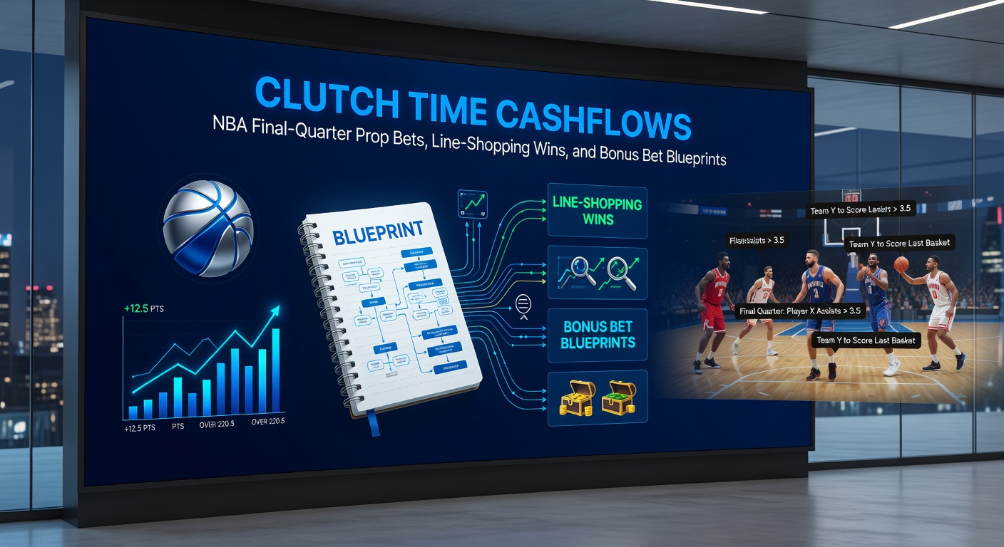 Basketball scoreboard showing final quarter tension with close score, overlaid with prop bet odds interfaces from multiple sportsbooks