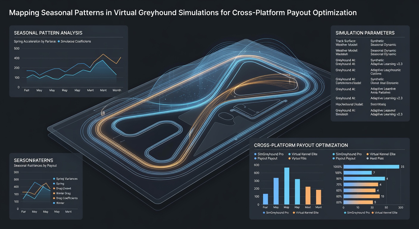 Analytical dashboard displaying mapped seasonal patterns with payout optimization graphs for virtual greyhound events