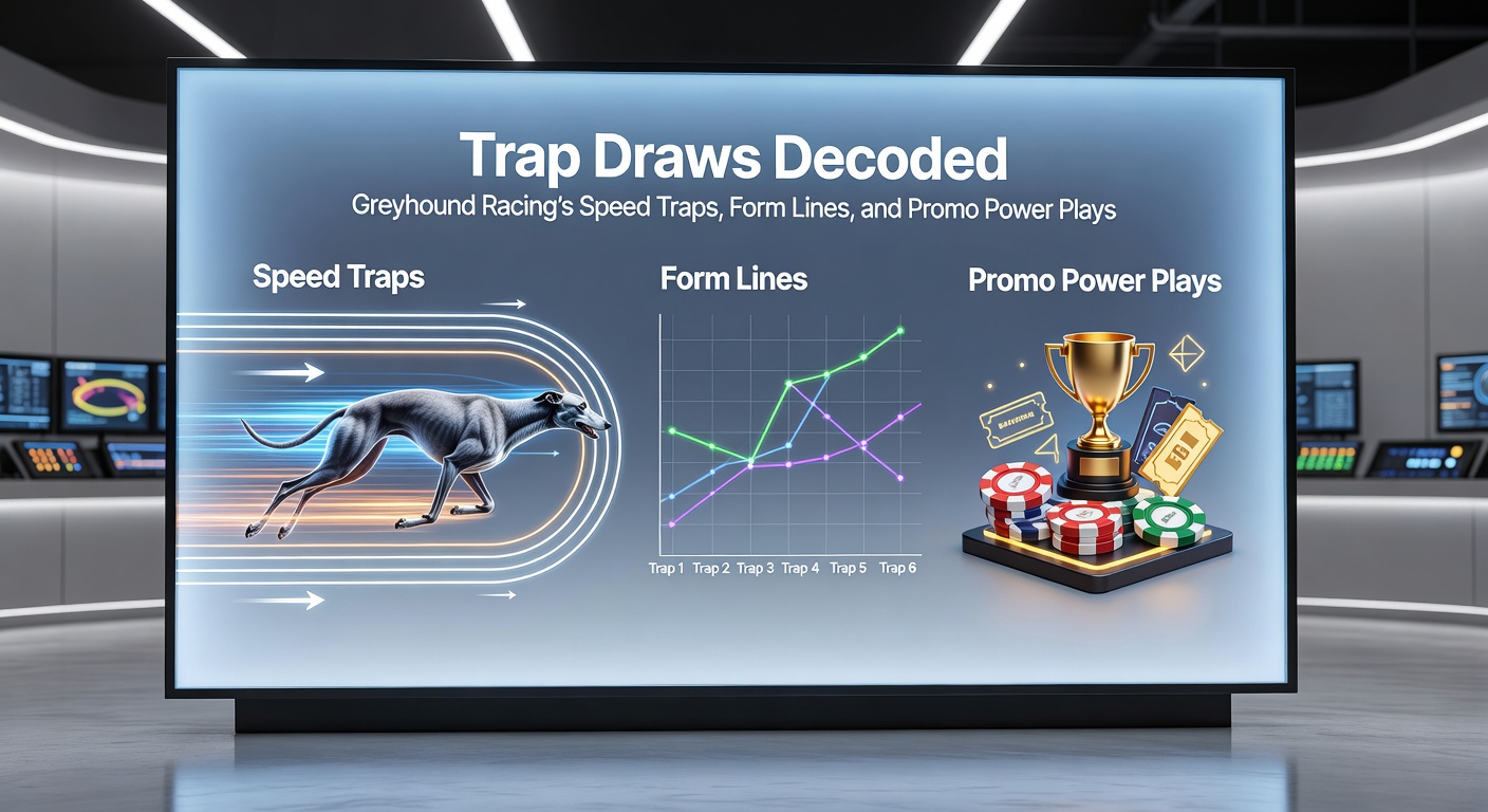 Close-up of greyhound form lines and trap positions on a betting card, highlighting speed and bias indicators